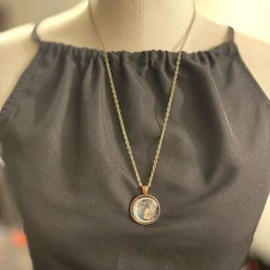 Bronze Fairy and Moon Necklace